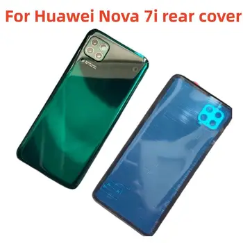 Крышка батарейного отсека для Huawei Nova 7i Задняя крышка Стеклянный задний корпус со стеклянным объективом камеры Клейкая наклейка Деталь для ремонта телефона