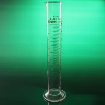 Лабораторный цилиндр объемом 1000 мл со шкалой, Мерный стакан из боросиликатного стекла 3.3, Лабораторные принадлежности