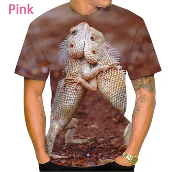 Летняя Горячая распродажа, 3D футболка, модная футболка с принтом животных и ящериц, персонализированный уличный дышащий топ с коротким рукавом в стиле Харадзюку