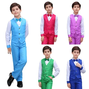 Маленький костюм для мальчиков, комплект жилеток, большие детские брюки на бретельках, платье для выступления, Свадебное выступление на фортепиано
