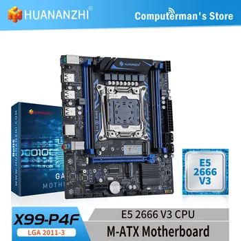 Материнская плата HUANANZHI X99 P4F LGA 2011-3 XEON X99 с поддержкой Intel E5 2666 v3 DDR4 RECC memory combo kit set NVME SATA