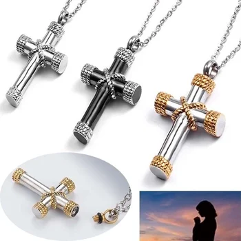 Модное ожерелье с подвеской в виде флакона духов, обернутого веревкой, Мемориальные украшения, Женское ожерелье для католической молитвы
