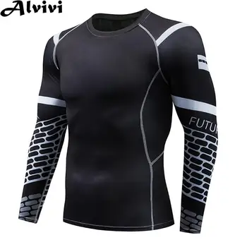 Мужская быстросохнущая футболка для плавания, гидрокостюм с защитой от сыпи, дышащие компрессионные спортивные топы для серфинга, фитнеса, велоспорта