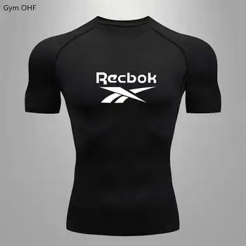 Мужская одежда для фитнеса в тренажерном зале, облегающая боксерскую футболку для бега, Топ-футболку Rashgard MMA, Быстросохнущую мужскую футболку с коротким рукавом