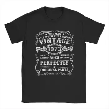 Мужская футболка, подарок на 50 лет, винтаж 1973 года, сумасшедшие футболки из 100% хлопка, футболки с коротким рукавом, одежда с круглым вырезом, большие размеры