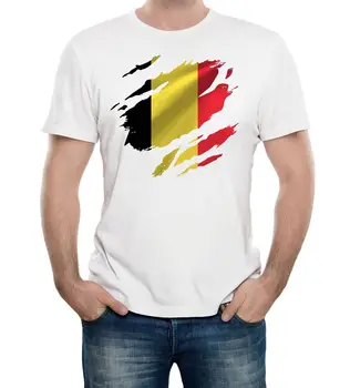Мужская футболка с порванным флагом Бельгии, национальная футбольная команда страны Брюссель