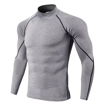 Мужское термобелье с высоким воротником Camiseta Termica Sport Thermo Shirt, Быстросохнущее Компрессионное Нижнее Белье, Одежда для мужчин Bielizna