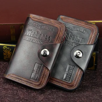 Мужской короткий кошелек большой емкости, визитница для мужчин, портмоне, клатч из искусственной кожи, мужской складной кошелек для денег