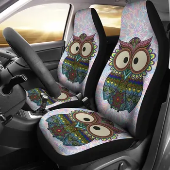 Мягкий чехол для сиденья Owl Mandala, комплект чехлов для автомобильных сидений, 2 шт., автомобильные аксессуары, автомобильные коврики