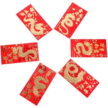 Новогодние Красные конверты Lucky Money Bless Red Pockets Новогодняя Китайская весна Новогодние Украшения Свадебной церемонии