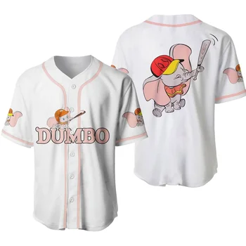 Новый слон Дамбо из мультфильма Диснея, белая розовая бейсбольная майка Disney, мужская футболка и женская футболка