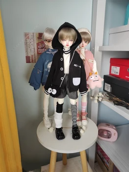 Одежда для куклы BJD подходит для 1/4 размера милой черно-белой толстовки Одежда для куклы BJD 1/4 комплекта аксессуаров для куклы (4 балла)