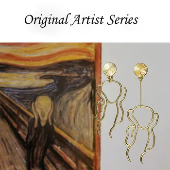 Оригинальные висячие серьги линии Munch 
