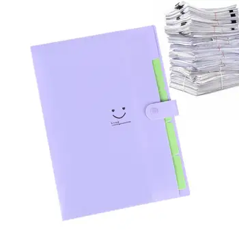 Папка с разделителями формата А4, расширяемый Водонепроницаемый держатель для документов, Пылезащитный органайзер для файлов С 5 карманами и 4 вкладками, большой