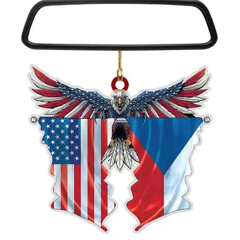 Патриотические украшения на дереве, акриловый орнамент американского флага, Повесьте орнамент на 4 июля, День независимости, День памяти Патриотический