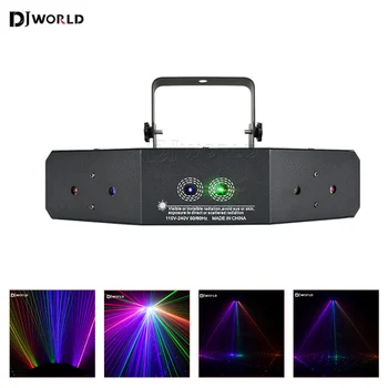 Полноцветные сценические эффекты Gobo Light с 6 глазами RGB Scan DMX512 для проектора DJ Disco Bar Party, свадебного проектора управления