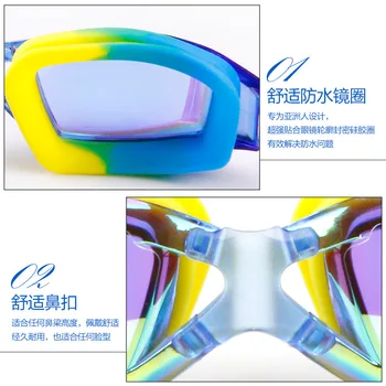 Прекрасные водонепроницаемые противотуманные очки для обучения детей плаванию, Очки В прозрачной большой коробке, не режут глаз