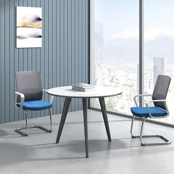 Простая комбинация стола для переговоров и стула в отделе продаж, стол для отдыха, офис, зона отдыха, балкон, круглый стол