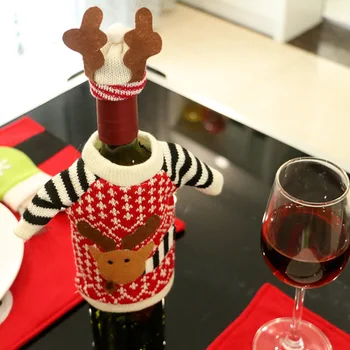 Рождественская крышка для бутылки вина, колпачок для бутылки Санта-Клауса, декор для стола, подарок для вечеринки