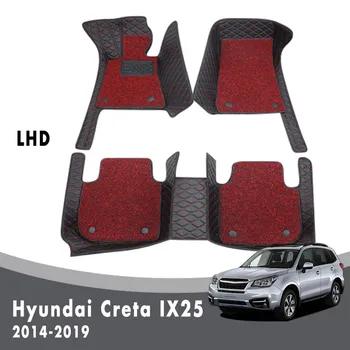 Роскошные двухслойные автомобильные коврики с проволочной петлей, Ковры для Hyundai Creta IX25 2019 2018 2017 2016 2015 2014, защитные чехлы для авто