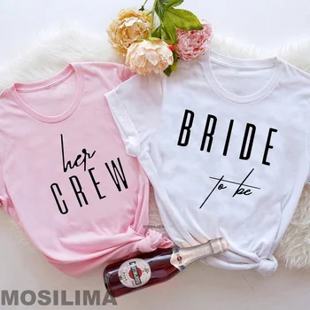 Рубашки для команды невесты, женские эстетичные топы для девичника, свадебные топы, футболка для подружки невесты, Летние топы с круглым вырезом G026