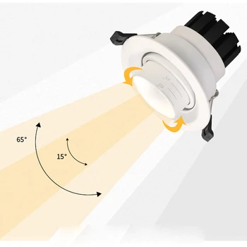 Светодиодная фокусирующая точечная лампа Потолочный светильник Встроенная точечная лампа Cob Бытовой светильник с регулируемым фокусом Антибликовая лампа для защиты глаз