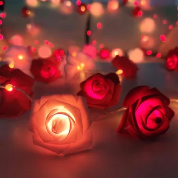 светодиодные гирлянды из роз 3m для свадьбы в День Святого Валентина, украшение сада в форме сердца для девочек, ночник, Рождественские сказочные огни, декор