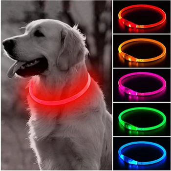 Светодиодный ошейник для собак USB перезаряжаемый светящийся ошейник для домашних животных может разрезать светящийся ошейник, чтобы собаки не потеряли ошейник аксессуары для домашних животных
