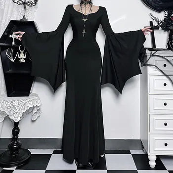 Сексуальное однотонное платье на Хэллоуин, тонкое платье Русалки с рукавами 