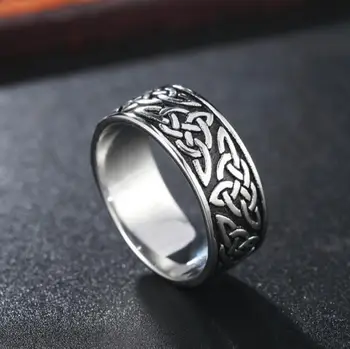 Серебряное кольцо для мужчин, ювелирные Изделия в стиле Гламурный Рок, Подарочное Кольцо в винтажном стиле с Кельтским узлом