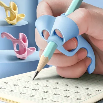 Силиконовый держатель для карандаша с 5 пальцами, Инструмент для обучения письму, Канцелярские принадлежности, Приспособление для коррекции осанки, рукоятка