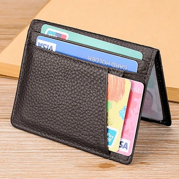 Супертонкий мягкий кошелек из 100% натуральной кожи, мини-держатель для кредитных карт, несколько слотов, Портмоне, кошелек, Держатели карт, мужской кошелек