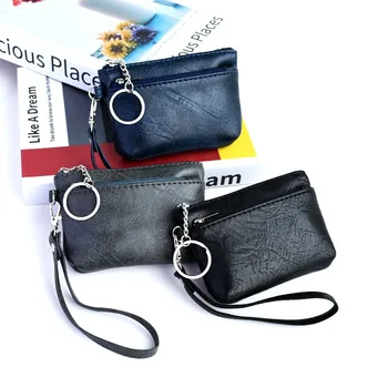 Трансграничный масляно-восковой мягкий женский мини-кошелек для монет, в котором хранится небольшая сумка для ключей, портативная простая сумка для карт, сумка для монет