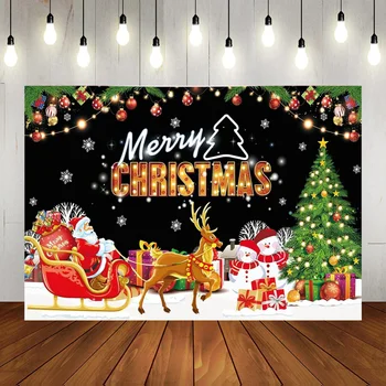 Фон для фотосъемки с Рождественскими баннерами Санта-Клауса, украшения для зимней рождественской вечеринки, фон для вечеринки в честь дня рождения ребенка