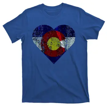 Футболка с изображением флага Колорадо в виде сердца