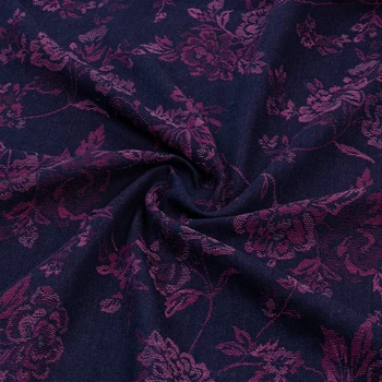 Хороший Винтажный Фиолетовый цветок, Индивидуальный Метр жаккардовой джинсовой ткани с вышивкой высокой плотности, Материал для шитья, платье / одежда своими руками/