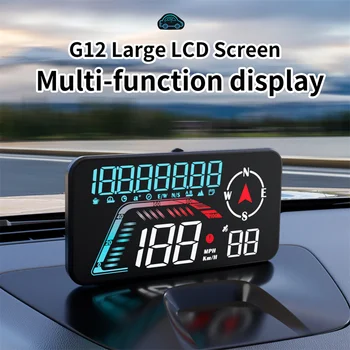 Цифровой Спидометр Geyiren G12 GPS HUD Подключи и Играй для всех автомобилей Крупным Шрифтом, КМЧ, МИЛЬ /ч, Пробег По Местному времени, Высота над уровнем моря, Головной дисплей