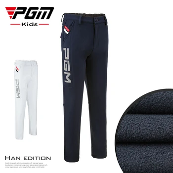Штаны для гольфа для детской одежды, осенне-зимняя одежда из плюша Pgm для мальчиков, теплые и плотные брюки для гольфа
