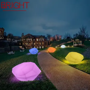ЯРКИЕ современные 16 цветов газонных фонарей USB Электрический креативный 3D Белый камень с дистанционным управлением IP65 Декор для сада и парка