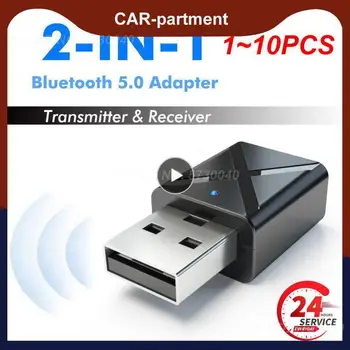 1 ~ 10ШТ 5.0 Bluetooth Аудиоприемник передатчик Мини 3,5 мм AUX Разъем Стерео Bluetooth передатчик для телевизора ПК Автомобильный USB Беспроводной