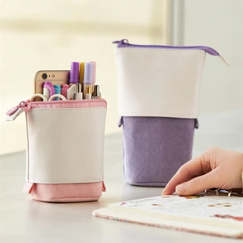 1шт Креативный выдвижной пенал, сумка для хранения школьных канцелярских принадлежностей, кавайный однотонный пенал для ручек, милые подарки для детей, сумка для ручек