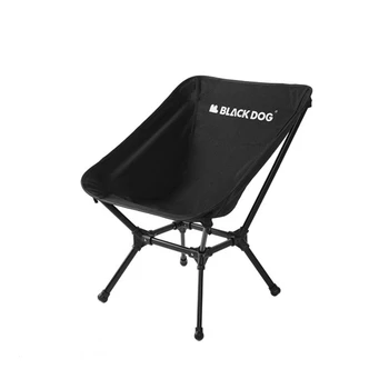 Naturehike-BLACKDOG Складной стул Moon для кемпинга на открытом воздухе, регулируемая высота, ткань Оксфорд 900D, Прочные черные стулья для путешествий, рыбалки