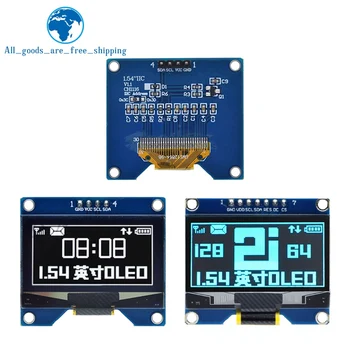 TZT 1,54-дюймовый 4PIN 7PIN Бело-Синий OLED-Экранный Модуль SSD1309 Drive IC Совместим с SSD1306 SPI Интерфейсом 128*64