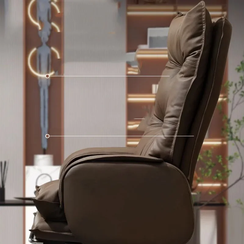 Массажное дизайнерское кресло с подлокотником, Домашний офис, Ленивое кожаное кресло на колесиках, Домашний компьютер, поворотный акцент, мебель Silla De Escritorio