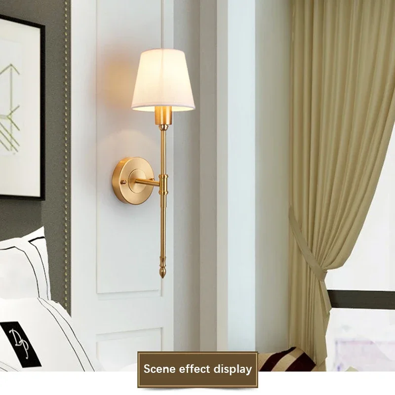 Настенный светильник BELLE American Brass для гостиной, спальни, прикроватной тумбочки, ретро-гостиничного коридора, настенного светильника для прихожей