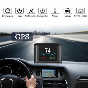 Головной дисплей T600 HUD для автомобиля Smart Gauge Цифровой GPS Скорость об/мин Температура воды Расход топлива Интеллектуальная автомобильная система Автометр автомобиля