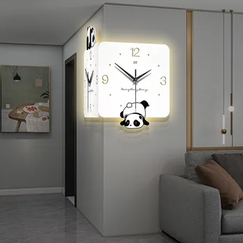 Двухсторонние угловые настенные часы, современные и минималистичные угловые креативные часы для домашней гостиной