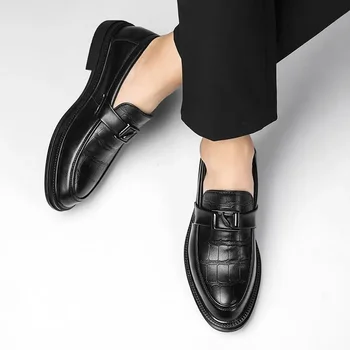 Деловая Кожаная обувь Мужская Весна 2023, Новый молодежный Студенческий костюм на платформе в британском стиле, Мужская универсальная модная обувь