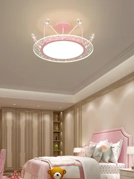 Детская комната Люстра в виде короны, Розовая лампа для девочки, фара для спальни для мальчика, парк развлечений, детский сад, коммерческие лампы
