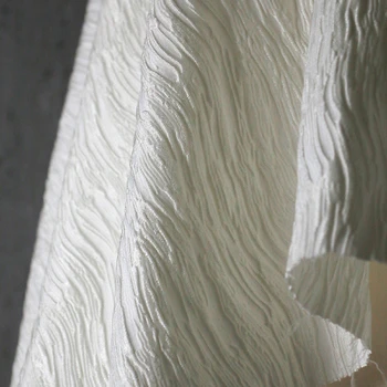 Жаккардовая ткань в полоску с изогнутой трехмерной текстурой, дизайнерская одежда в складку, ткань на метр для шитья, материалы для поделок
